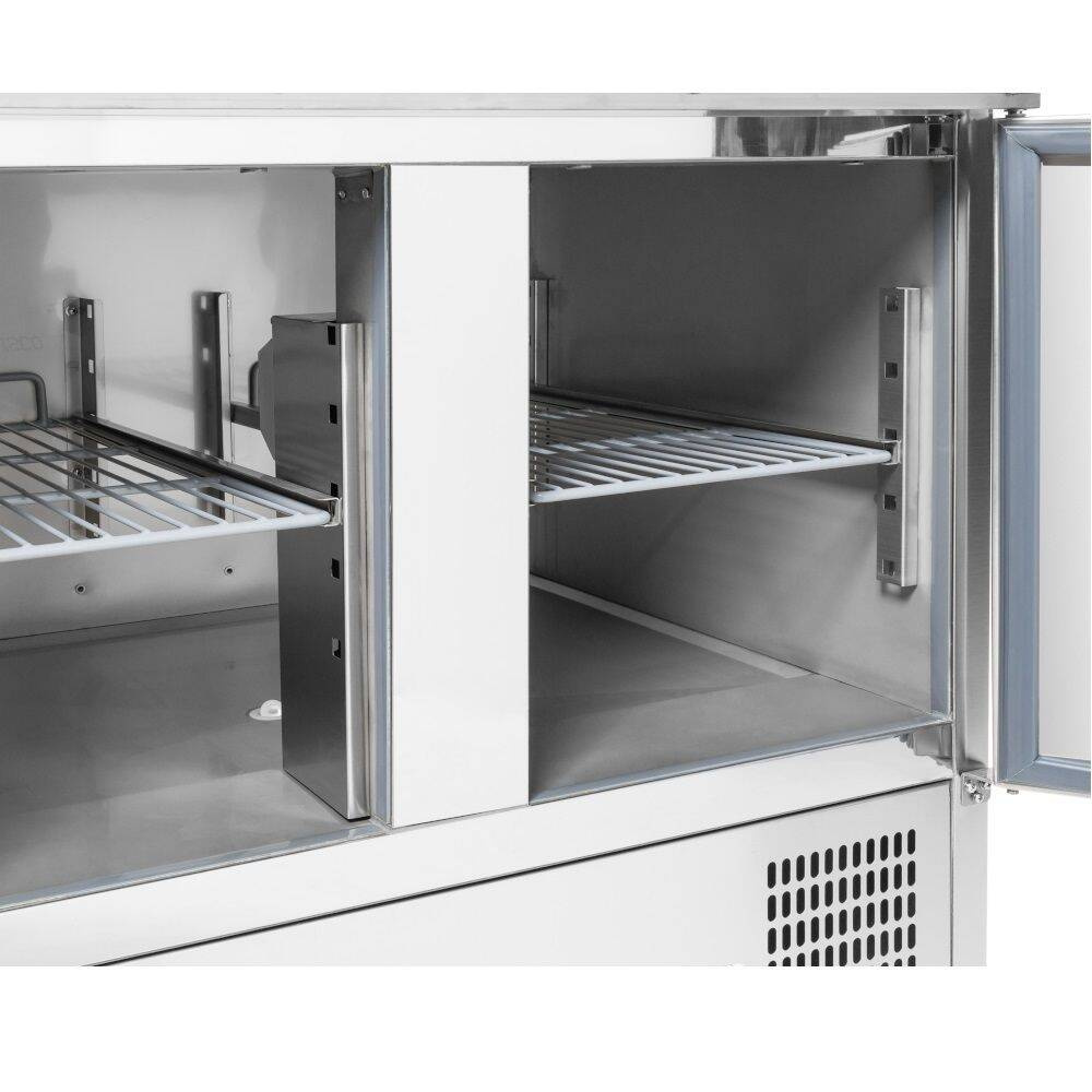 Table réfrigérée 2-portes 257 l, avec groupe froid inférieur | FORGAST FG07002