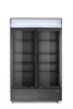 Réfrigérateur à boissons 2-portes avec panneau rétroéclairé, 512 l, acier noir, dégivrage automatique | ARKTIC 236949