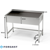 Bac inox 1 cuve (prof. 40 cm) 80x60x85 cm | FORGAST