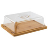 Plateau en bambou avec couvercle en polystyrène, 24x18x8 cm | APS 820