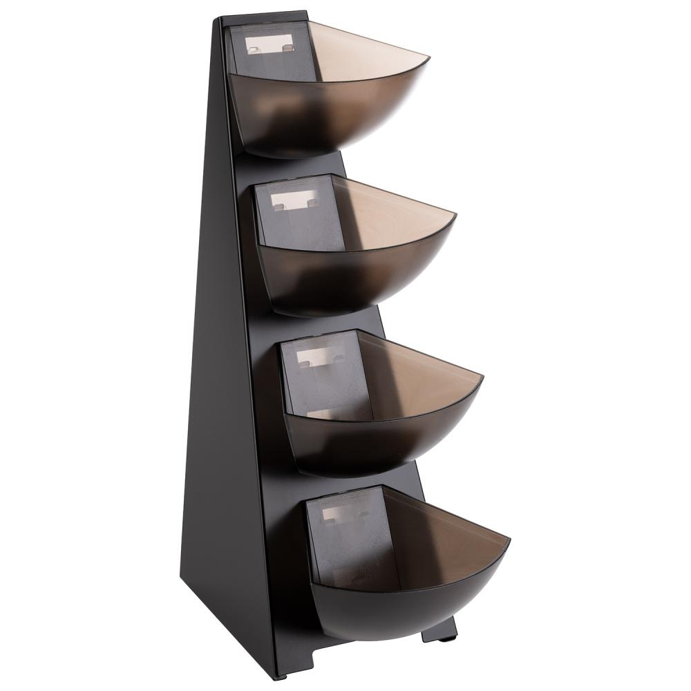 Présentoir de buffet à quatre niveaux MULTITRACK, noir, 33x19,5x53 cm | APS 11414