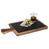 Planche de service avec plateau en ardoise, marron, 34x18x2 cm | APS 810