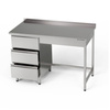 Table de travail en acier inoxydable avec bloc de tiroirs 220x70x85 cm | FORGAST