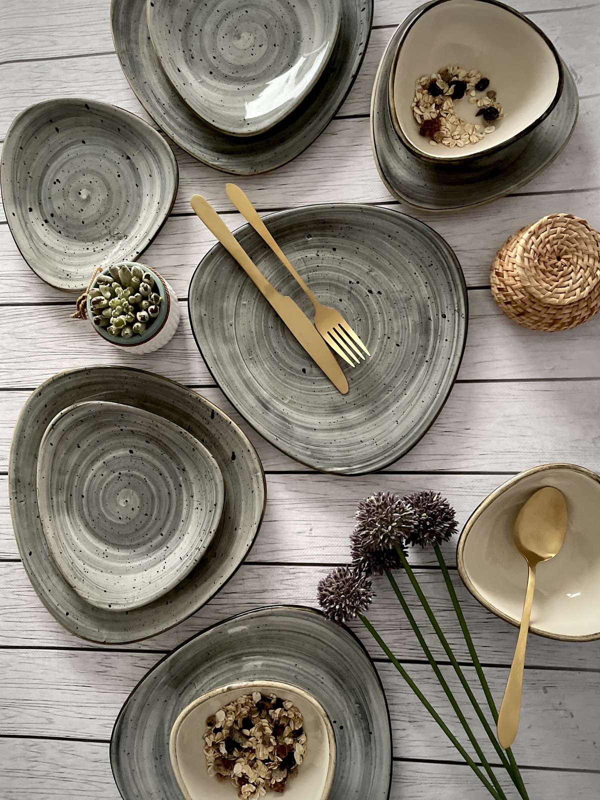 Bol à muesli Delta Rustic gris 0,3 l | KERA CERAMIKA 15.9/R.GRIS