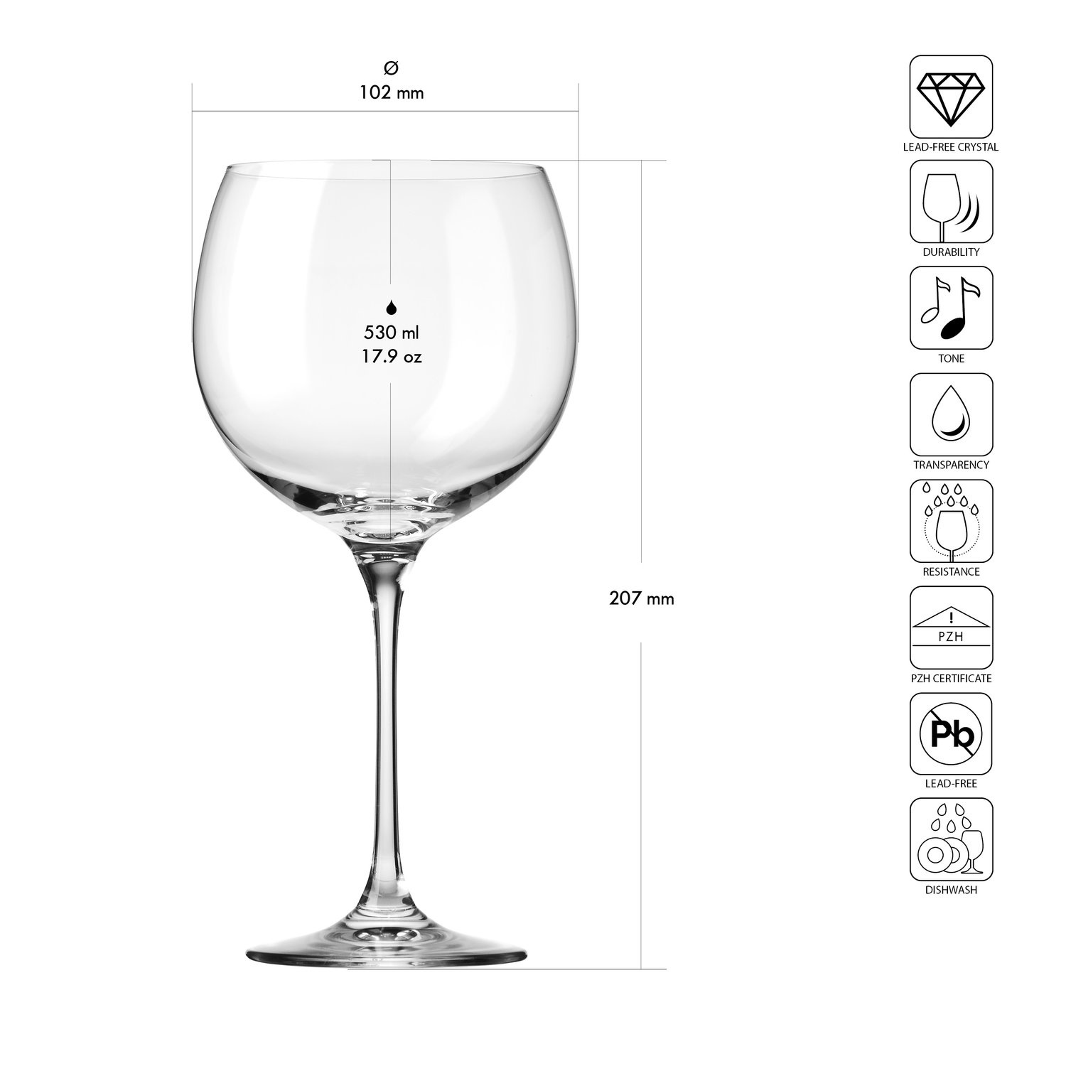 Verres COPA 530, 530 ml, lot de 6 pièces | KROSNO GLASS F578235048041940