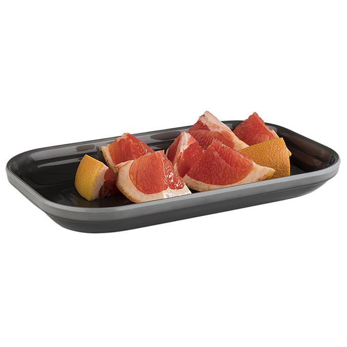 Plateau EMMA GN 1/4 en mélamine, gris, 26,5x16,2x3 cm | APS 85120