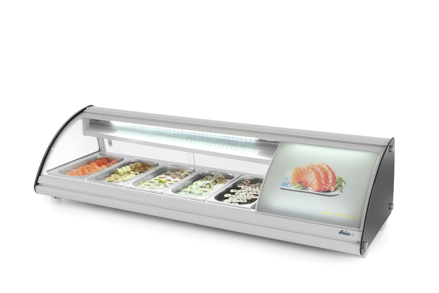 Vitrine réfrigérée pour sushi, 63 l, LED, 3-7°C, 130,7x45x33 cm | HENDI 233757