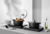 Casserole avec revêtement antiadhésif, 7,5 L, noir, 38,7x31x(H)13 cm | HENDI 611036