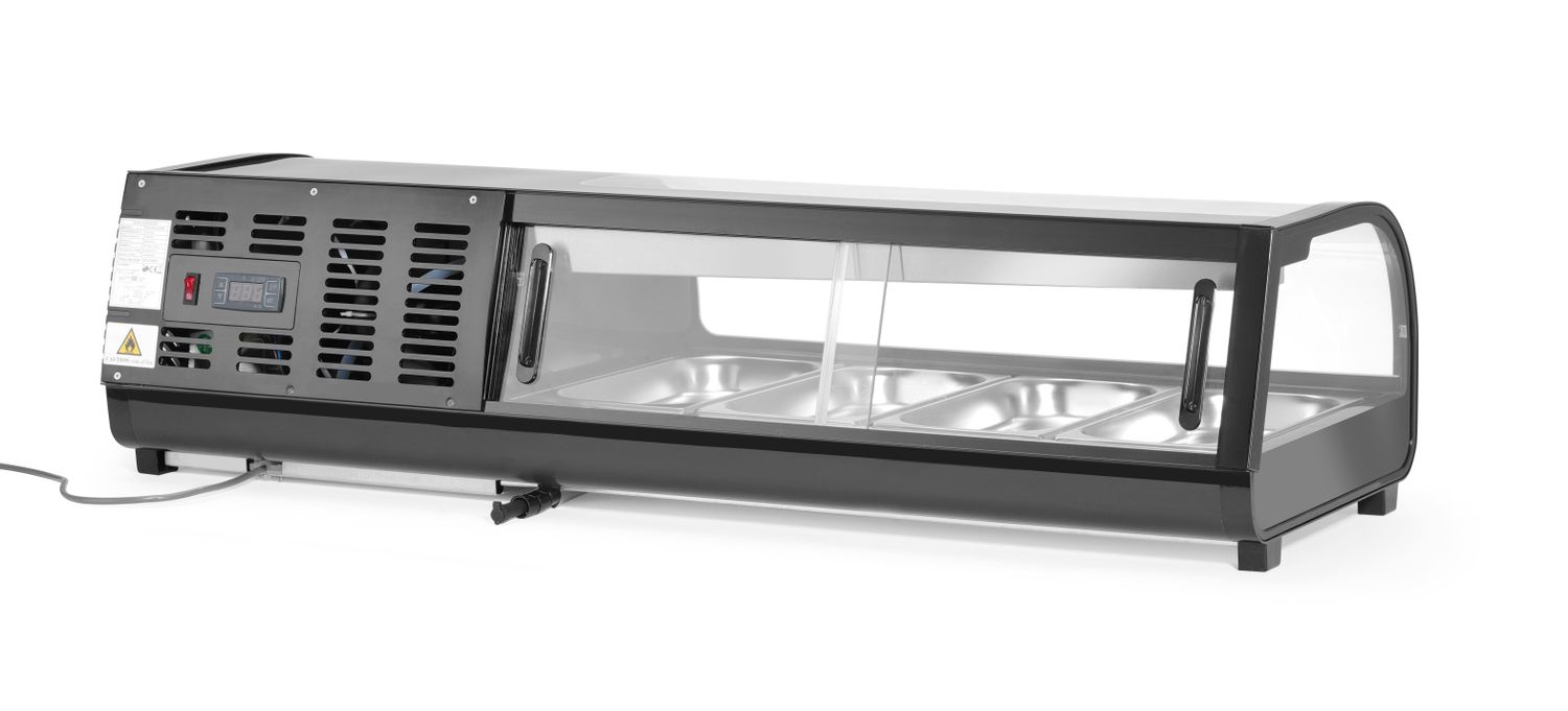 Vitrine réfrigérée pour sushi 4 GN 1/3, 0-12°C, 0,19 kW, 11,7x42,6x29,6 cm | ARKTIC 274071