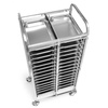 Chariot pliable en acier inoxydable pour plateaux et bacs - pour 30 GN 1/1 | FORGAST FG01103