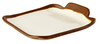 Assiette CROCKER, en mélamine, blanc et brun, 14x13x2,5 cm | APS 84567