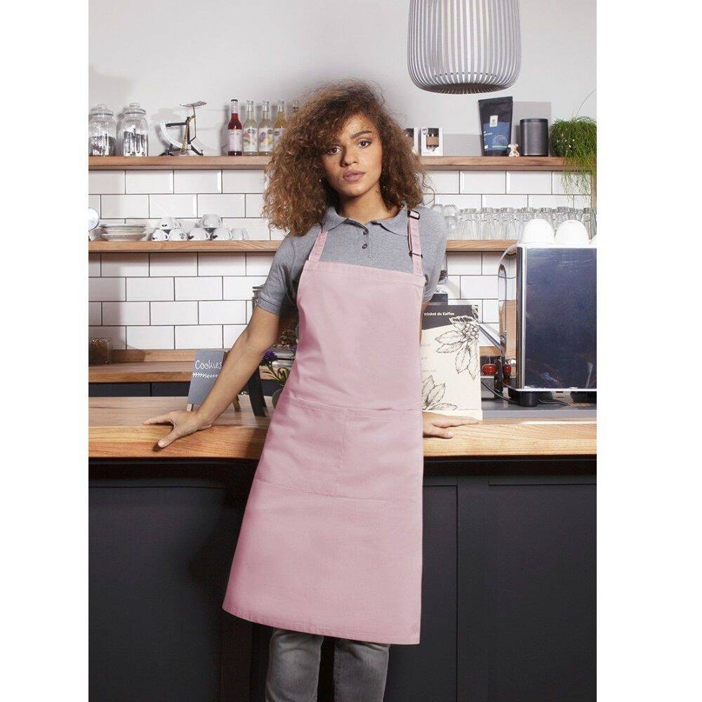Tablier de cuisine Basic 75 x 90 cm avec poche et boucle rose pâle | KARLOWSKY BLS 5-34-Stck