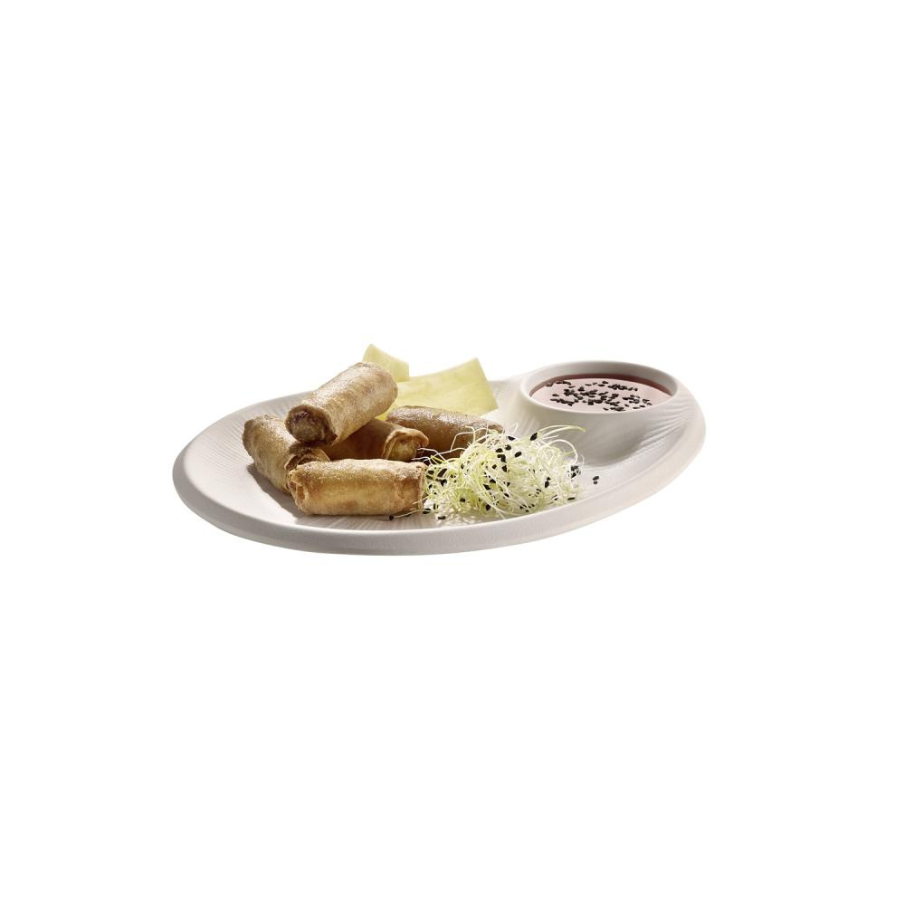 Assiette BLUSH avec bol, en mélamine, blanc-beige, 24x20x2,5 cm | APS 85515