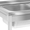 Table en acier inoxydable avec évier à 2 bacs 100x60x85 à visser | FORGAST FG15335