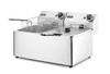 Friteuse électrique Kitchen Line à 2 cuves, 2x8 L, zone froide, 2x3,5 kW | HENDI 205839