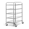 Chariot de service en acier inoxydable à 5 étagères pliable | FORGAST FG01005