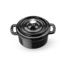 Cocotte en fonte émaillée, 0,27 L, noir, 13x10x(H)4,8 cm | HENDI 626894