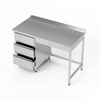 Table de travail en acier inoxydable avec bloc de tiroirs 170x70x85 cm | FORGAST