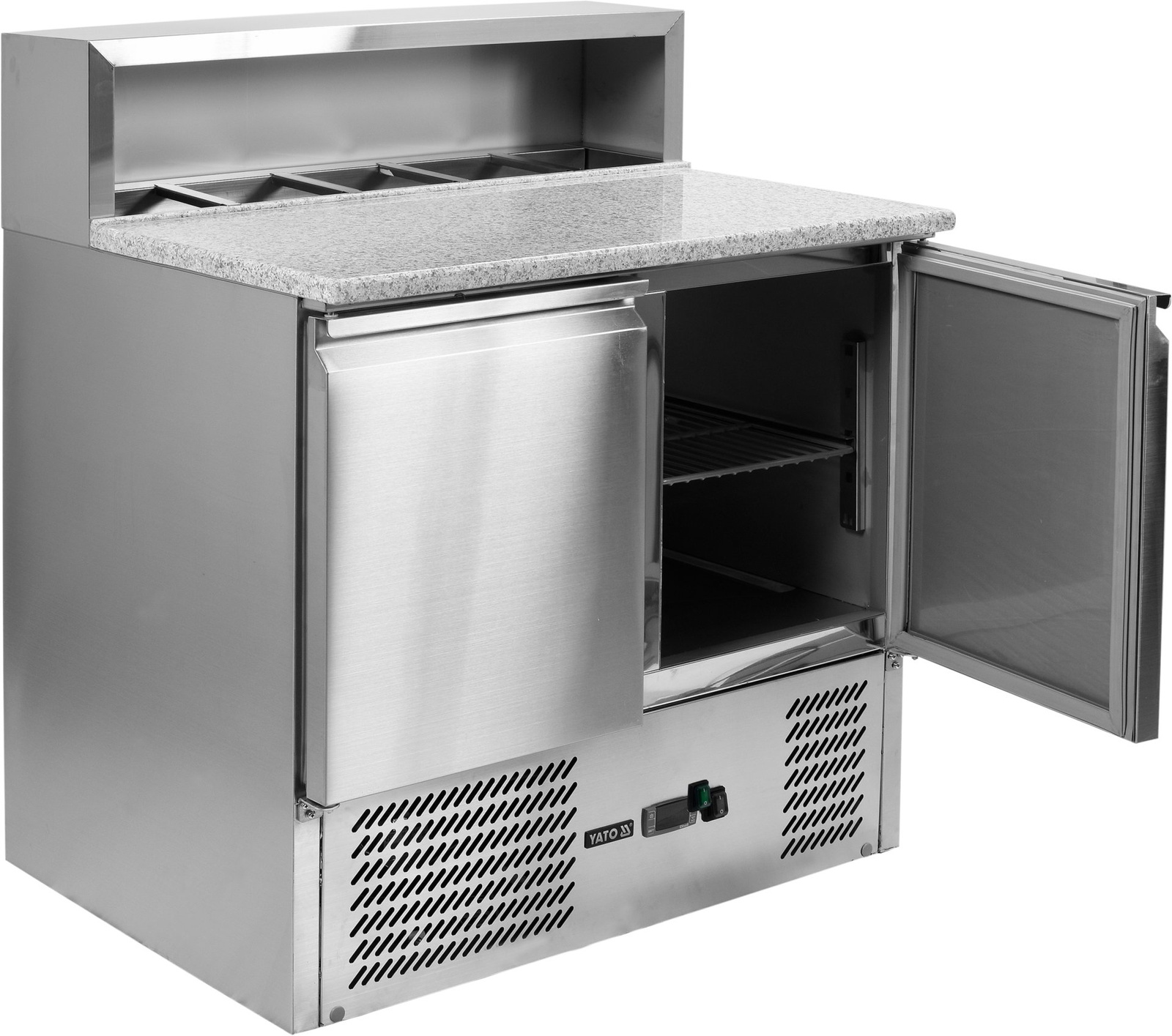 Table réfrigérée 2-portes pour pizza avec superstructure | YATO YG-05275