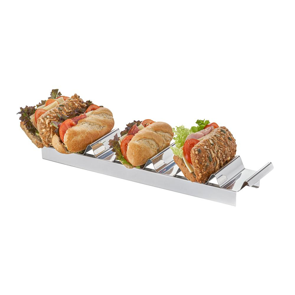 Présentoir pour 7 sandwichs ou hot-dogs, 47x10x5,5 cm | APS 11891