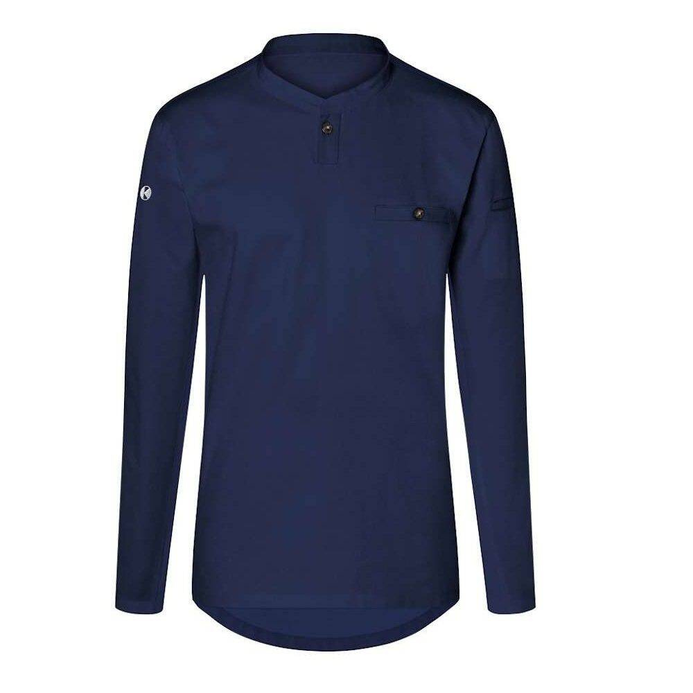 Chemise de cuisine Performance manches longues bleu marine | KARLOWSKY TM 6-10