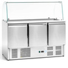 Table réfrigérée à salades 3-portes 400 l, avec vitrine en verre | FORGAST FG07104
