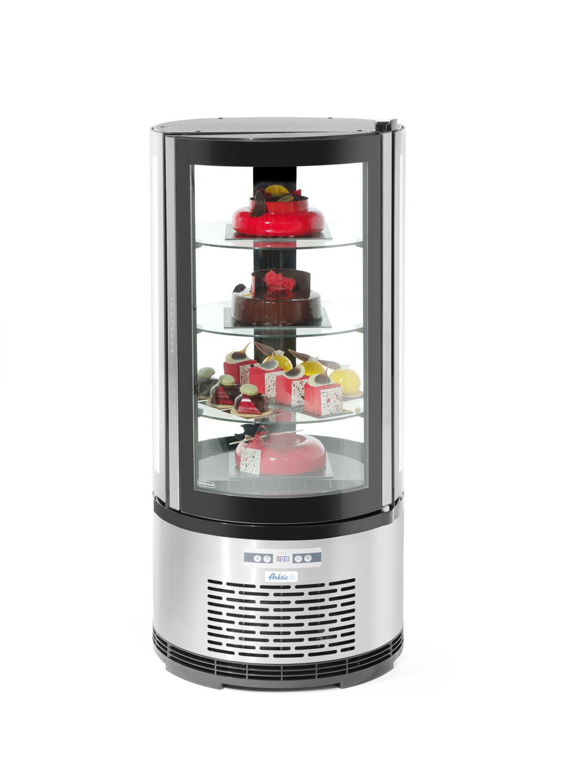 Vitrine réfrigérée ronde 100 L, LED, refroidissement dynamique | ARKTIC 233825