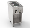Cuisinière professionnelle électrique 2‑plaques Ø 22 cm avec base ouverte | TECNOINOX 716008