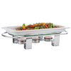 Chauffe-plat de table à bougies chauffe-plat, métal chromé, verre | APS 35065