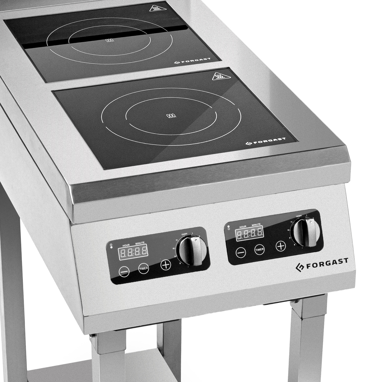Cuisine à induction 2 zones avec soubassement, 2x3,5 kW, 400 V | FORGAST FG09036