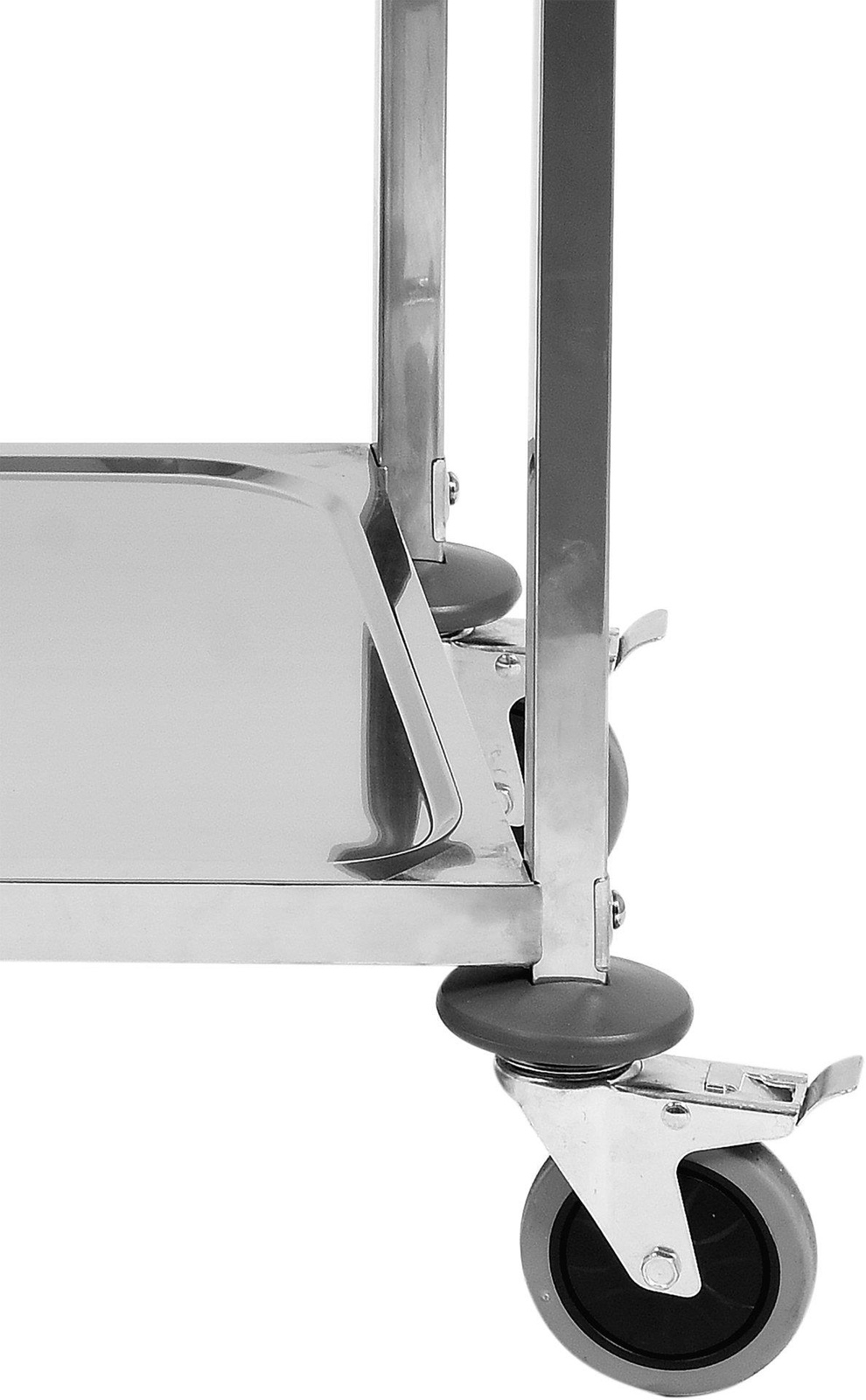 Chariot de service en acier inoxydable à 2 niveaux pliable | YATO YG-09095